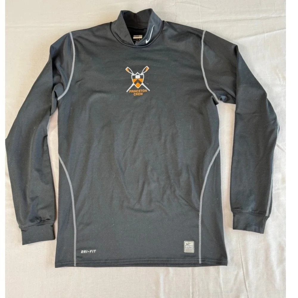 Nike Pro Dri-FIT Princeton Crew Shirt Large Gray‎ Fitted  Long Sleeve Athletic